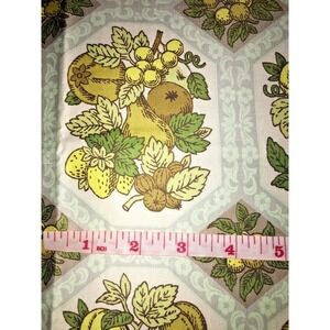 True Vtg Arundel Waverly Fabric 2 Yd + 30" x 35" W Cotton Yellow Green Fruits